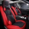 Universal Pure Leather Tmax Red and Black Car Seat Cover