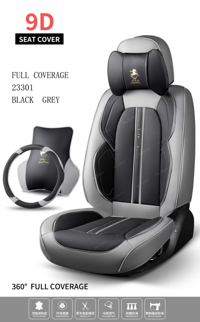 7-Seater Toyota Highlander Seat Covers in Grey & Black