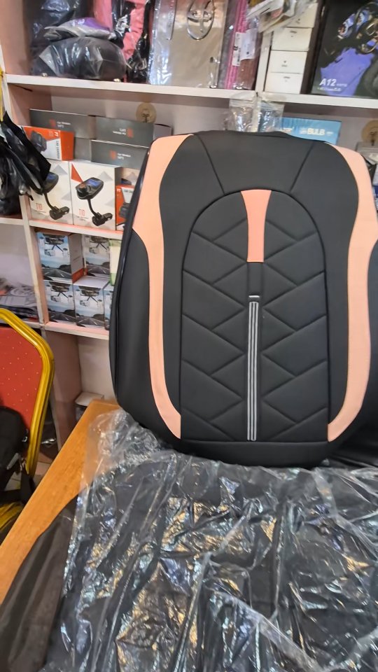 Leather Pink and Black car seat cover carfanzy